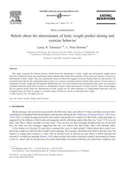 Beliefs about the determinants of body weight predict dieting and