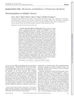 Thermoregulation in multiple sclerosis