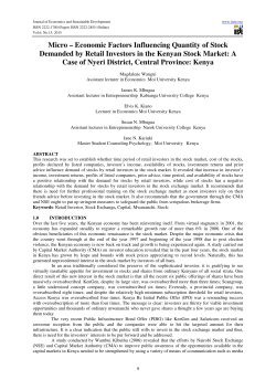 Micro &ndash; Economic Factors Influencing Quantity of Stock Demanded