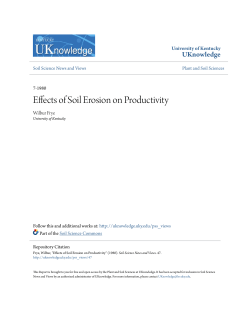 Effects of Soil Erosion on Productivity - UKnowledge