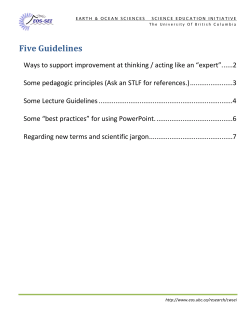 Five Guidelines - Department of Earth, Ocean and Atmospheric