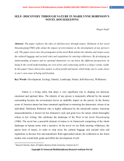 SELF- DISCOVERY THROUGH NATURE IN MARILYNNE