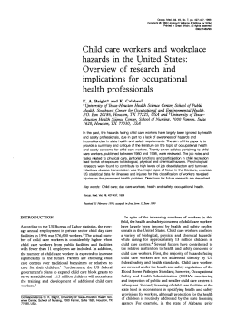 Child care workers and workplace hazards in the United States
