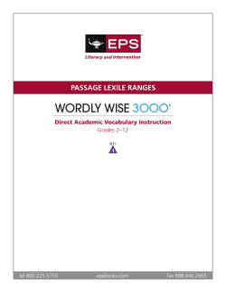 Wordly Wise 3000&reg; Passage Lexile Ranges