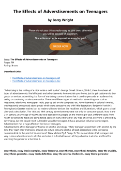 The Effects of Adverstisements on Teenagers