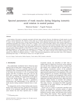 Spectral parameters of trunk muscles during fatiguing isometric axial