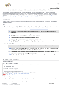 Grade 03 Social Studies Unit 11 Exemplar Lesson 02: What Affects
