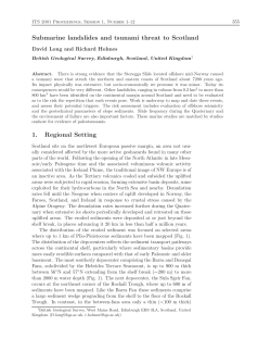 Submarine landslides and tsunami threat to Scotland 1. Regional