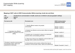 Communication Skills eLearning: QCF mapping to levels two and