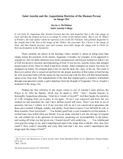 Saint Anselm and the Augustinian Doctrine of the Human Person as