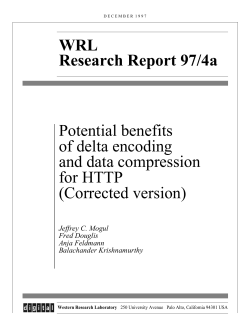 Potential benefits of delta encoding and data
