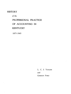 History of the Professional Practice of Accounting in