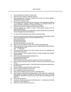 Atoms and Nuclei 1. State two limitations of JJ Thomson`s model of