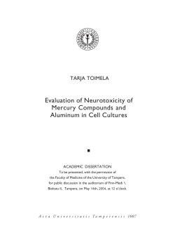 Evaluation of Neurotoxicity of Mercury Compounds and