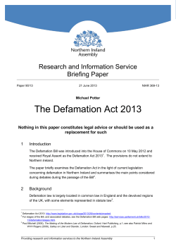 The Defamation Act 2013