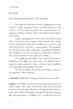 Interview with Pat Lipsky