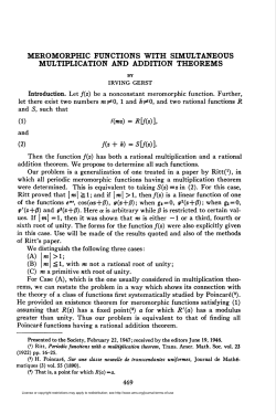 meromorphic functions with simultaneous multiplication and addition