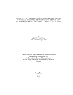 the effects of power distance, and gender on the use of nonverbal