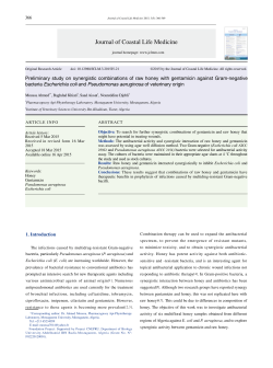 Preliminary study on synergistic combinations of raw honey with