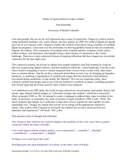 1 Pathos of signs/symbols in topos virtualis June Kaminski