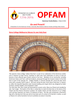 OPFAM No 5 - 1 March 2016 - Dominican Sisters of Eastern Australia