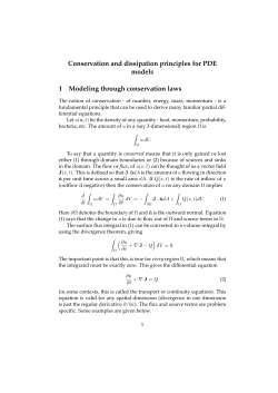 Conservation and dissipation principles for PDE models 1 Modeling