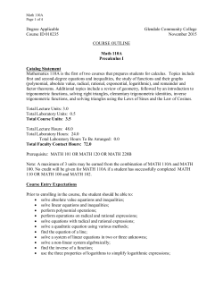 MATH 110A Nov 2015 - Glendale Community College