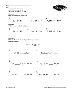 HOMEWORK: DAY 1 32 or 37 151 or 174 4,235