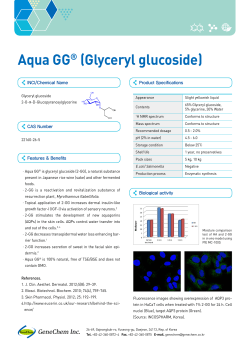 Aqua GG&reg; (Glyceryl glucoside) - in