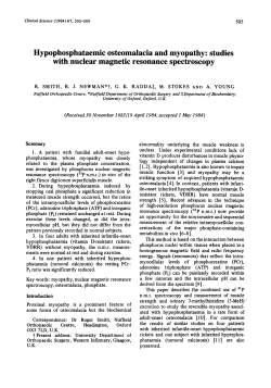 Hypophosphataemic Osteomalacia and Myopathy