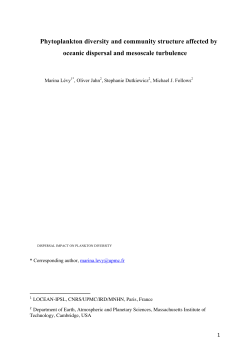 Phytoplankton diversity and community structure - Index of