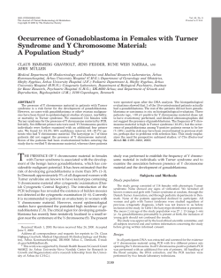 Occurrence of Gonadoblastoma in Females with Turner Syndrome