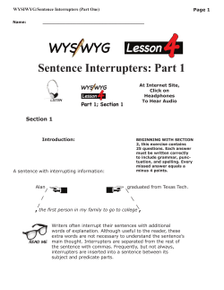 Sentence Interrupters: Part 1