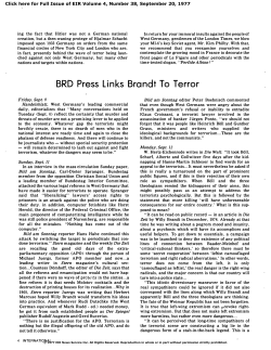 B.R.D. Press Links Brandt to Terror