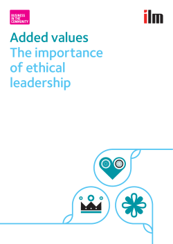 Added values The importance of ethical leadership
