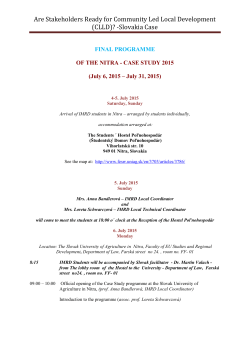 PROGRAMME OF THE CASE STUDY