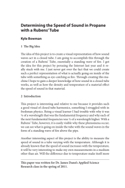 Determining the Speed of Sound in Propane with a Rubens` Tube