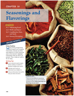 Seasonings and Flavorings - Mr. Klink`s Blog