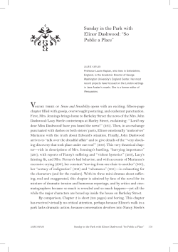 Sunday in the Park with Elinor Dashwood: &ldquo;So Public a Place&rdquo;