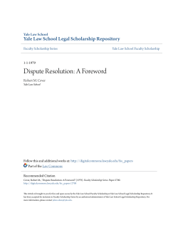 Dispute Resolution: A Foreword