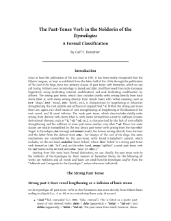 The Past-Tense Verb in the Noldorin of the Etymologies