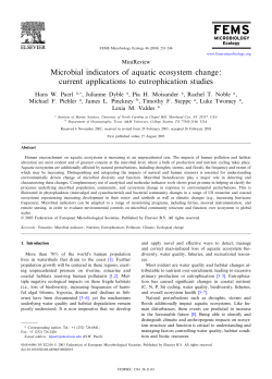 Microbial indicators of aquatic ecosystem change: current