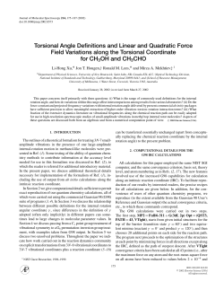 Torsional Angle Definitions and Linear and Quadratic Force Field