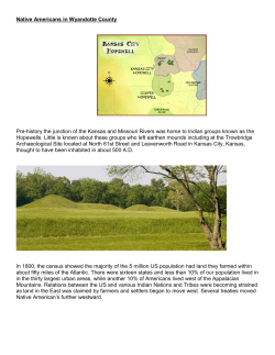 Native Americans in Wyandotte County Pre-history the