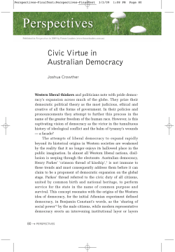 Civic Virtue in Australian Democracy