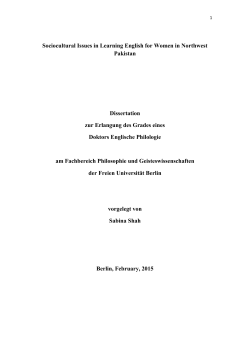 Sociocultural Issues in Learning English for - diss.fu