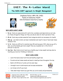DIET: The 4-Letter Word - Oregon State University Extension Service