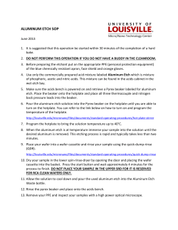 ALUMINUM ETCH SOP