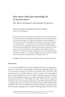 How much collocation knowledge do L2 learners have?