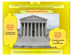 Checks of the judicial branch Over the executive branch Over the